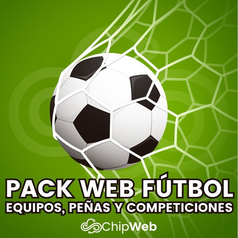 Pack Web Fútbol - Ideal para equipos de fútbol, peñas, competiciones, ligas e incluso federaciones y todo tipo de clubs deportivos.